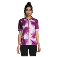 Womens Printed Full-Zip Road Jersey - Red Wine Future Plant