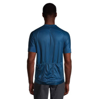 Mens Full-Zip Cycling Jersey - Blue Angular