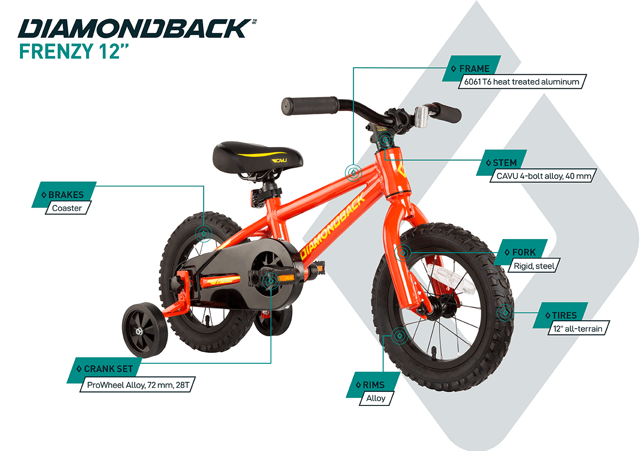 Frenzy - Kids Bike (12") - Charcoal - infographic 